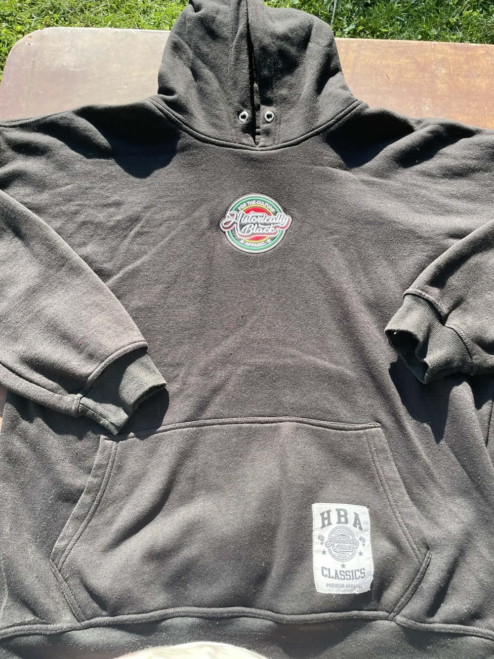Black Hoodie with Center Patch and HBA Pocket Label